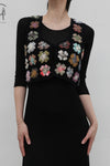 SWAYING/KNIT crochet patchwork vest SW24RE1T03 black